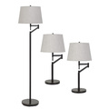 Cal Lighting 61 Floor And 26.25" Height Metal Table Lamp Set In Dark Bronze Finish" BO-2874-3-DB